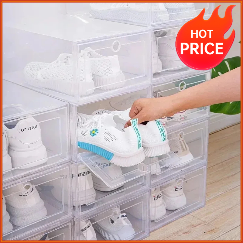Shoe Box Display - 6pcs 투명 신발 상자 쌓을 수있는