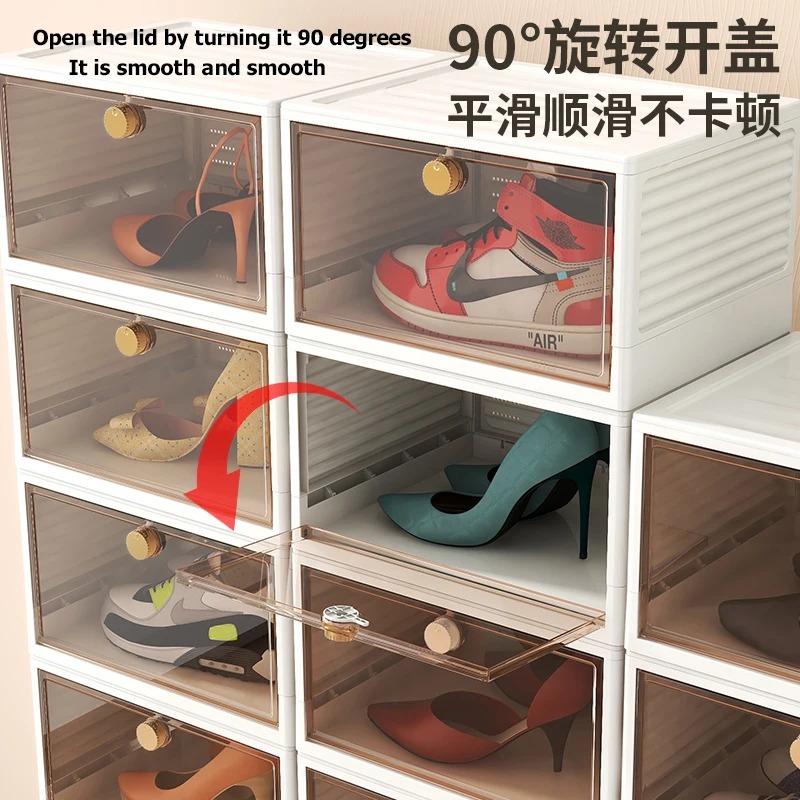 Shoe Box Display - 대형 신발 보관함, 접이식 스니커즈 진열함,