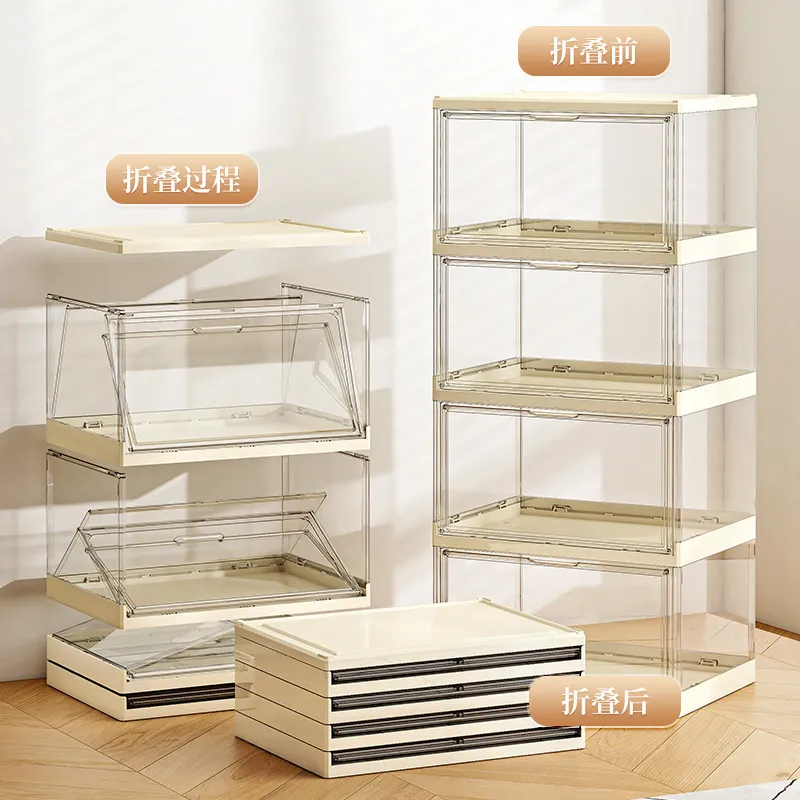 투명 아크릴 접이식 신발장 마그네틱 다층 플라스틱 수납 - Shoe Box Display 리뷰 및 가격