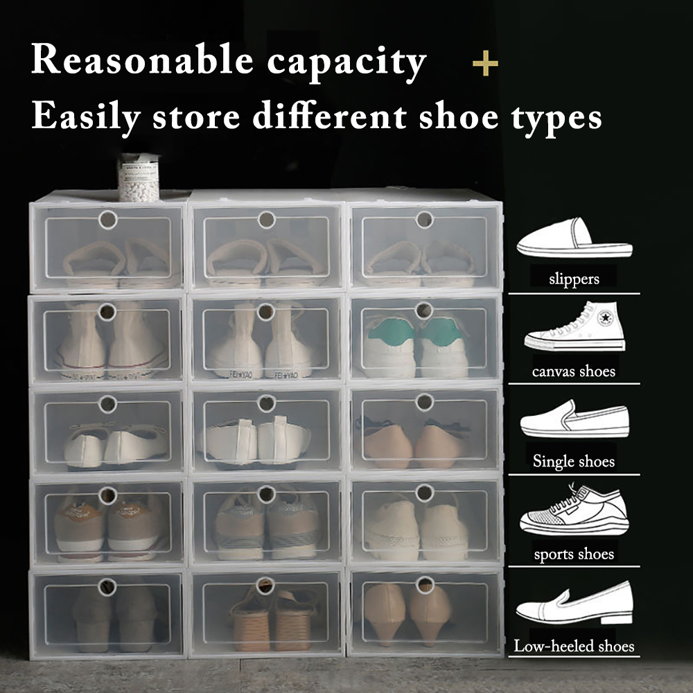6팩 투명 신발 정리함 두꺼운 접이식 방진 보관함 쌓을 - Shoe Box Display 리뷰 및 가격