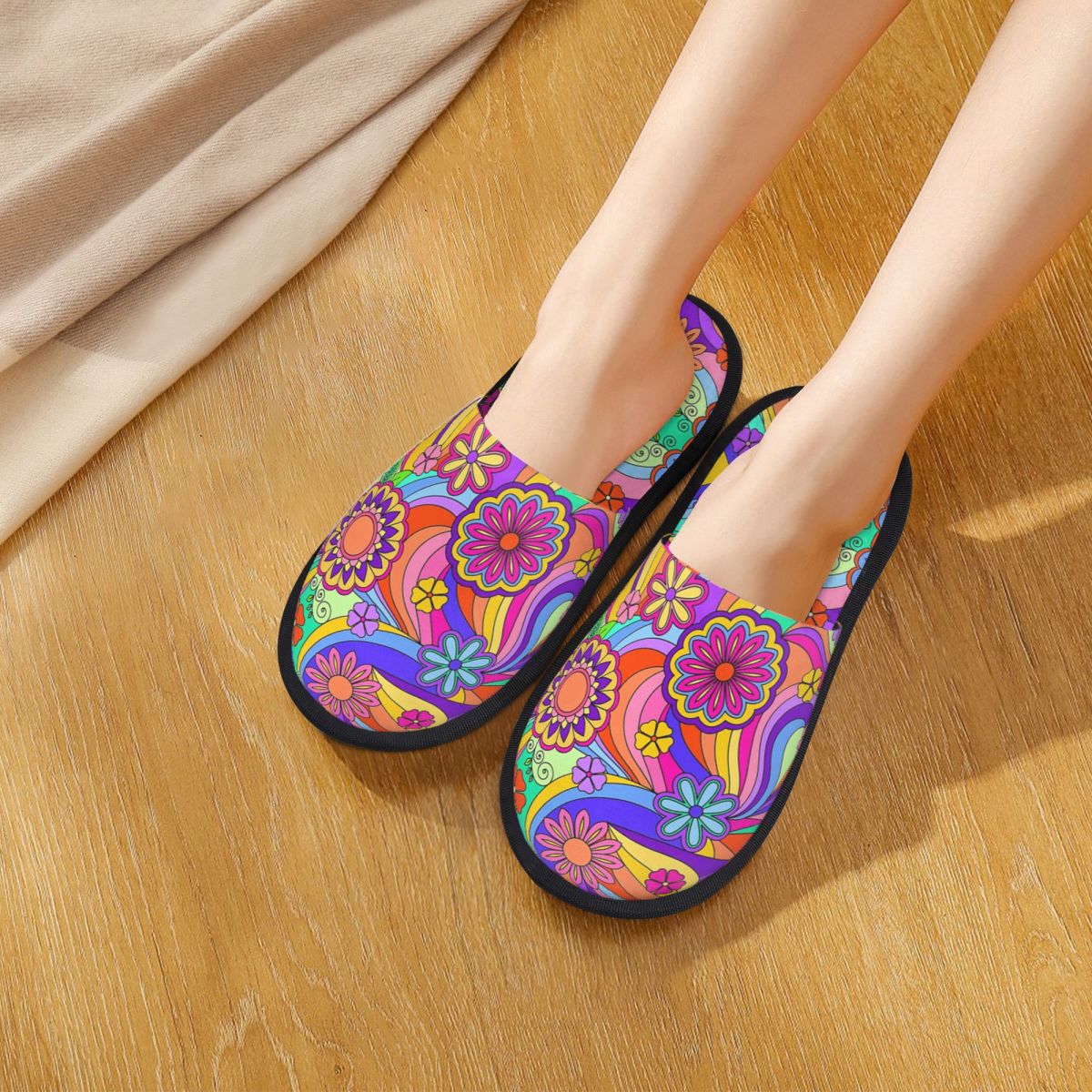 맞춤형 그루비 사이키델릭 플라워 파워 슬리퍼 메모리 폼 - Insole Memory Foam 리뷰 및 가격