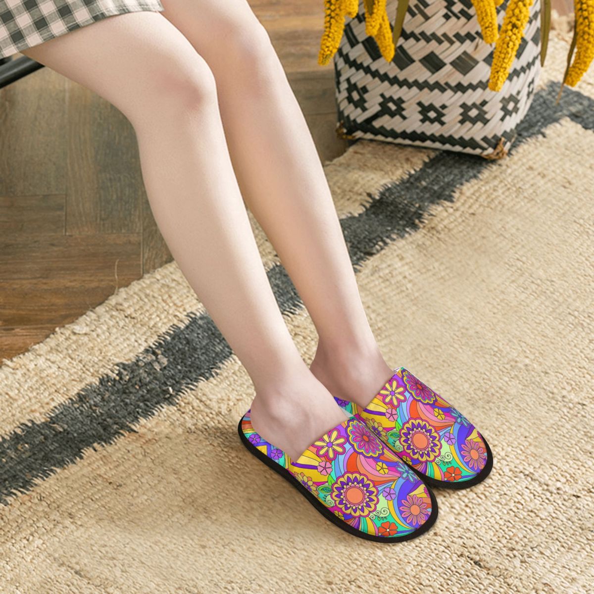 맞춤형 그루비 사이키델릭 플라워 파워 슬리퍼 메모리 폼 - Insole Memory Foam 리뷰 및 가격