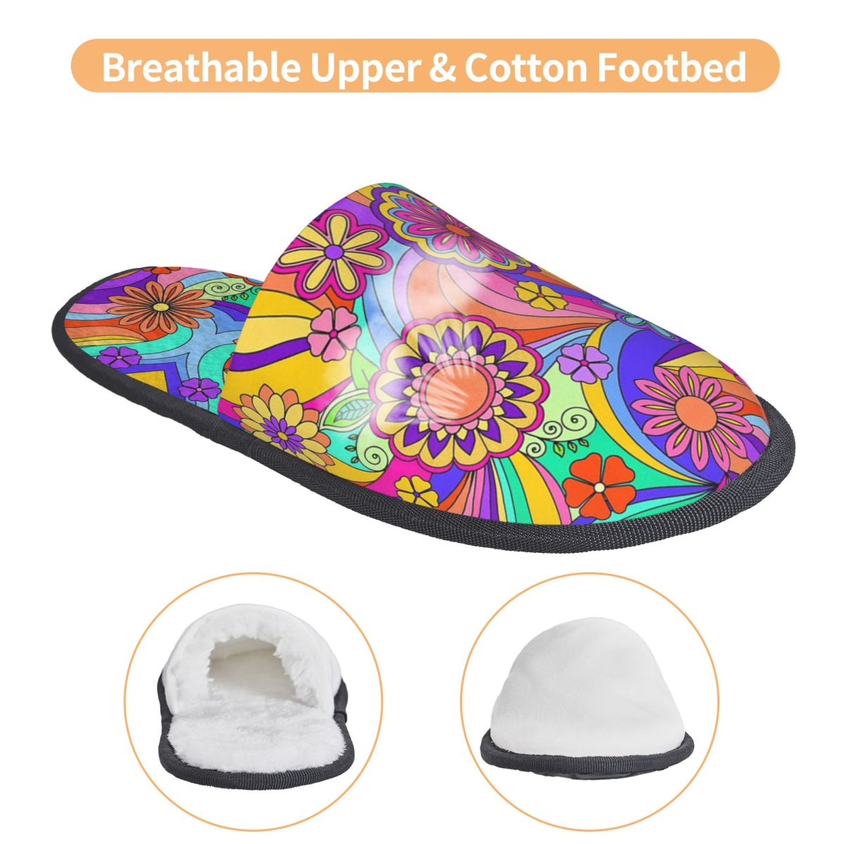 맞춤형 그루비 사이키델릭 플라워 파워 슬리퍼 메모리 폼 - Insole Memory Foam 리뷰 및 가격