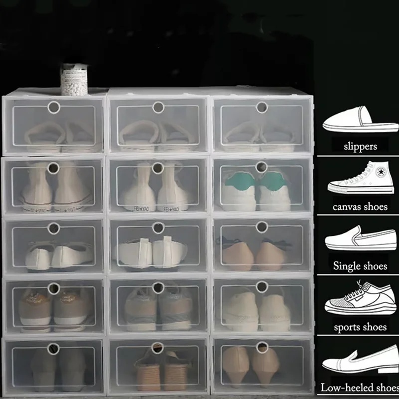 6팩 투명 신발 정리함 두꺼운 접이식 방진 보관함 쌓을 - Shoe Box Display 리뷰 및 가격