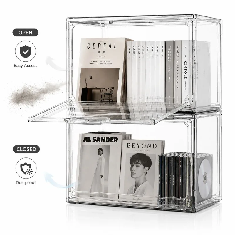 투명 수납함 정리함 책꽂이 앨범 CD 데스크탑 방진 진 - Shoe Box Display 리뷰 및 가격