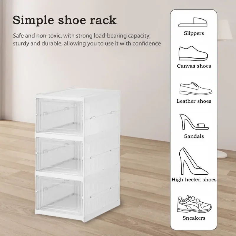 방진 6단 접이식 신발 정리함, 쌓을 수 있는 투명 두 - Shoe Box Display 리뷰 및 가격