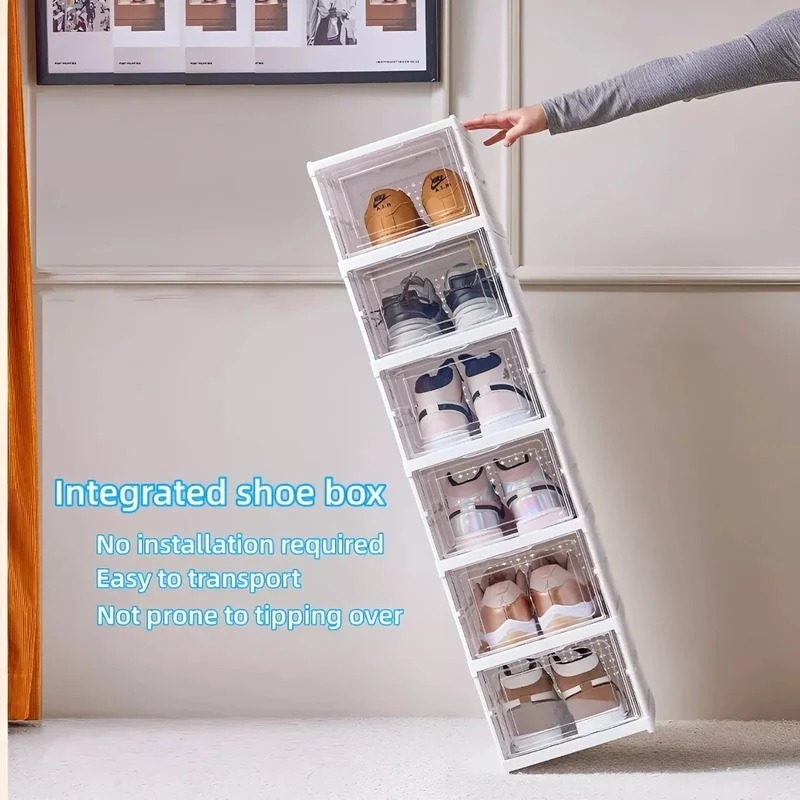 방진 6단 접이식 신발 정리함, 쌓을 수 있는 투명 두 - Shoe Box Display 리뷰 및 가격