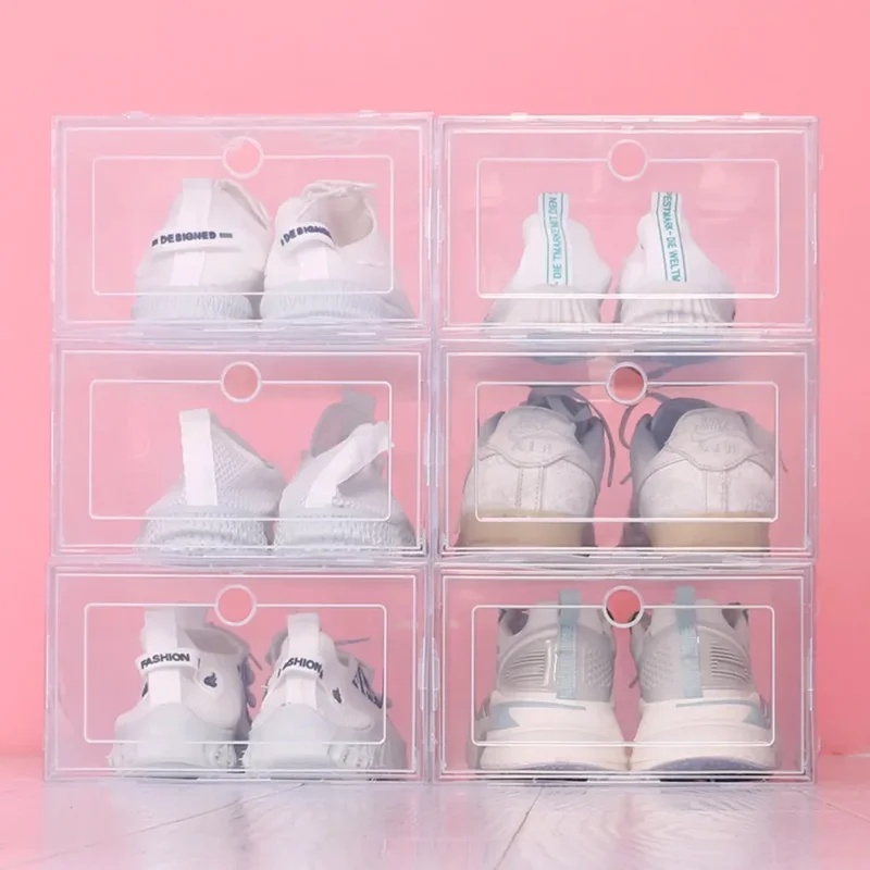 6pcs 투명 신발 상자 쌓을 수있는 신발 케이스 보관 - Shoe Box Display 리뷰 및 가격
