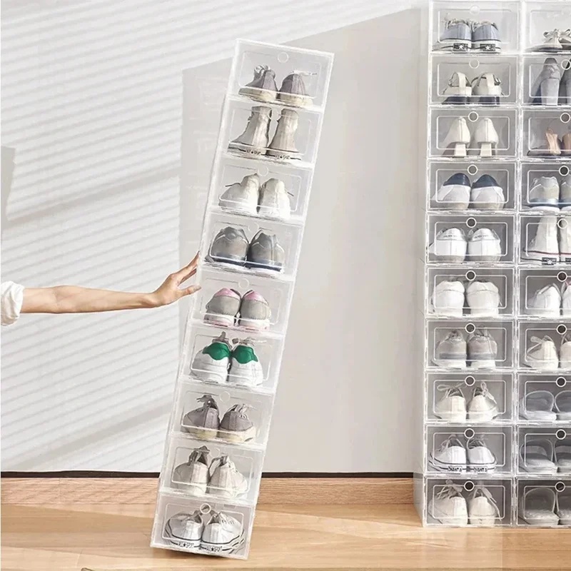 6pcs 투명 신발 상자 쌓을 수있는 신발 케이스 보관 - Shoe Box Display 리뷰 및 가격